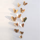 3D Hollow Butterfly Gold Wall Sticker