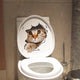 Vivid 3d Hole Animal Toilet Stickers