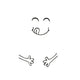 4 Styles Smile Face Wall Sticker