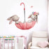 Grey Bunny Ballet Rabbit Wall Stickers