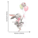 Grey Bunny Ballet Rabbit Wall Stickers