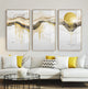 Abstract Golden Sun Canvas Painting