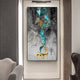 Abstract Golden Deer Painting Art