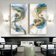 Abstract Golden Deer Painting Art