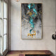 Abstract Golden Deer Painting Art